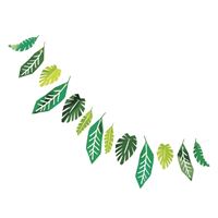 Safari Foil Leaves Paper Garland 7ft
