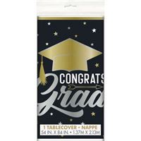 Stars & Caps Graduation Rectangular Plastic Tablecover