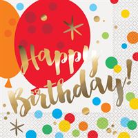 Glitzy Gold Birthday Luncheon Napkins