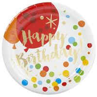 Glitzy Gold Birthday Dinner Plates