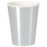 Silver Foil 12oz Paper Cups 8ct - Foil Board