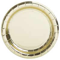 Gold Foil Round 7" Dessert Plates 8ct - Foil Board