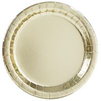 Gold Foil Round 9" Dinner Plates 8ct - Foil Board