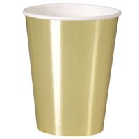 Gold Foil 12oz Paper Cups 8ct - Foil Board