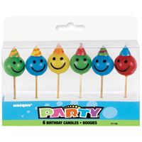 Happy Face Pick Birthday Candles