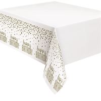 Elegant Gold Birthday Plastic Tablecover