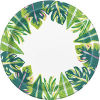 Tropical Leaves Round 9" Dinner Plates 8ct