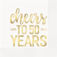 "Cheers to 50 Years" Luncheon Napkins