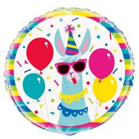 Llama Fun Birthday 18" Foil Balloon Packaged