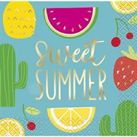 Summer Fun Beverage Napkins 16ct - Foil Stamped