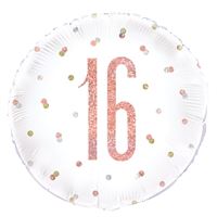 Sweet 16 Birthday Rose Gold Glitz 18" Foil Balloon