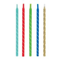 Bright Spiral Birthday Candles 5" - Assorted Colors