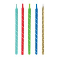Bright Spiral Birthday Candles 5" - Assorted Colors