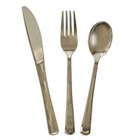 Gold Solid Assorted Plastic Cutlery 18ct