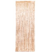 Rose Gold Foil Metallic Fringe Curtain