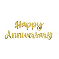 Gold "Happy Anniversary" Banner