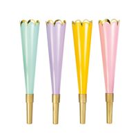 Colorful Foil Horns with Scalloped Edge