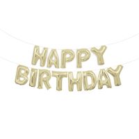 Gold Happy Birthday Foil Letter Balloon Banner DIY Kit