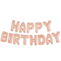 Rose Gold Happy Birthday Foil Letter Balloon Banner DIY Kit