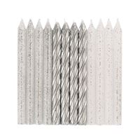 Glitter and Silver Spiral Birthday Candles