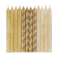Load image into Gallery viewer, Gold Mixed Birthday Candles 24pk
