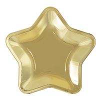 Gold Star Shaped 8.25" Plates