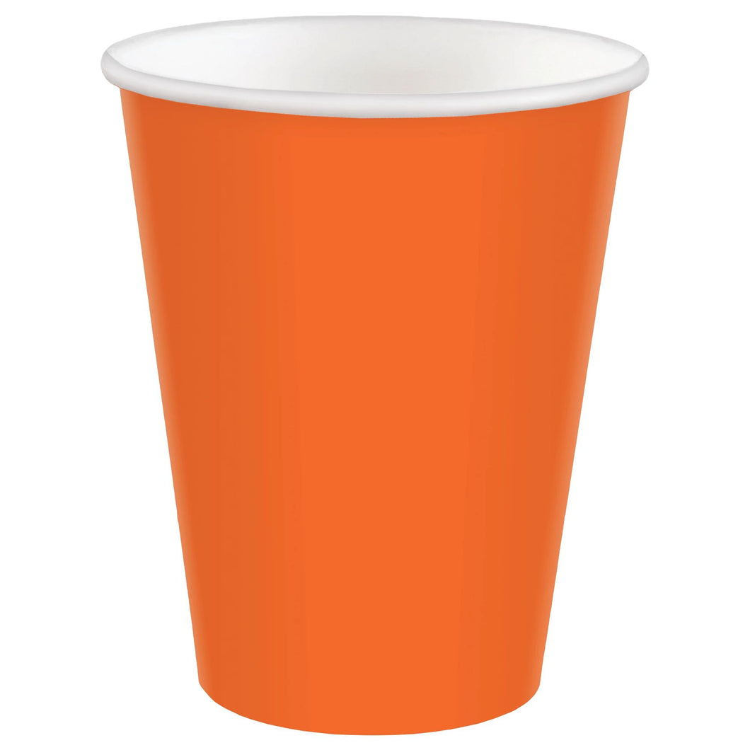 Orange 9 oz. Paper Cups