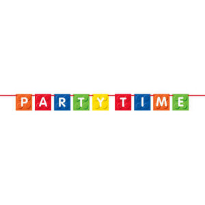 Building Blocks Birthday Block Banner "PARTY TIME"