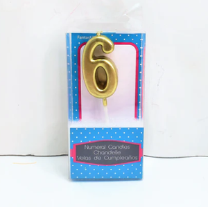 Mini Numeral "6" Candle