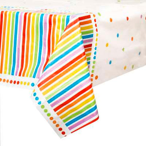 Rainbow Birthday Rectangular Plastic Table Cover 54"x84"