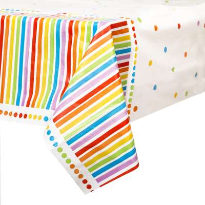 Rainbow Birthday Rectangular Plastic Table Cover 54