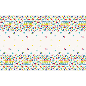 Rainbow Spots Birthday Rectangular Plastic Table Cover 54"x84"
