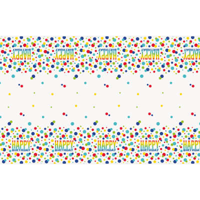 Rainbow Spots Birthday Rectangular Plastic Table Cover 54