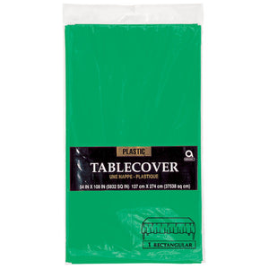 Festive Green Rectangular Plastic Tablecover