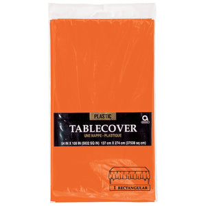 Orange Rectangular Plastic Tablecover