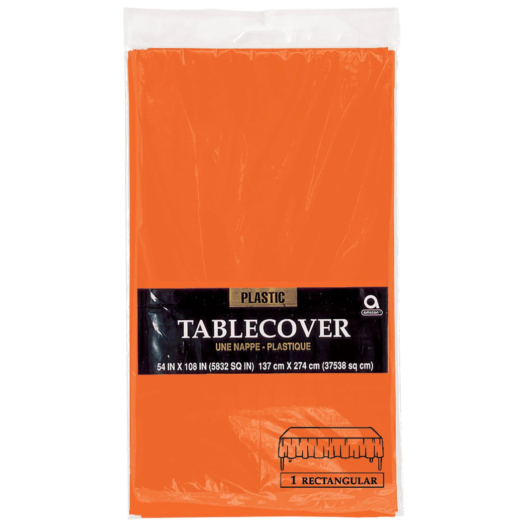 Orange Rectangular Plastic Tablecover