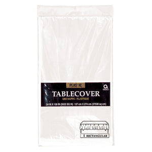 White Rectangular Plastic Tablecover