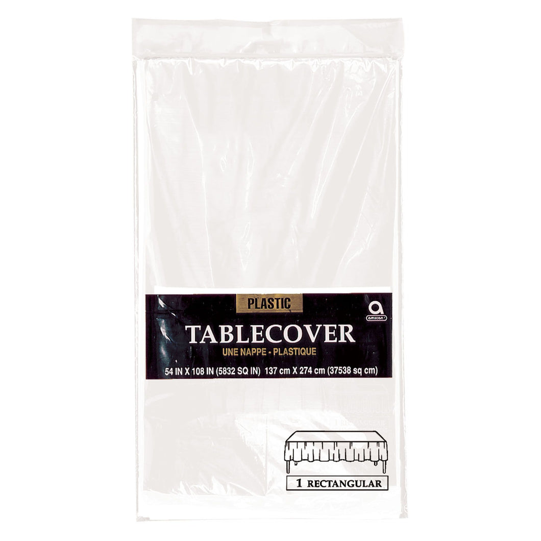 White Rectangular Plastic Tablecover