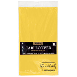 Yellow Rectangular Plastic Tablecover