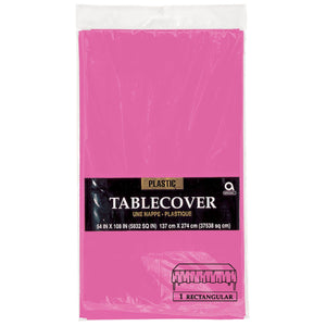 Bright Pink Rectangular Plastic Tablecover