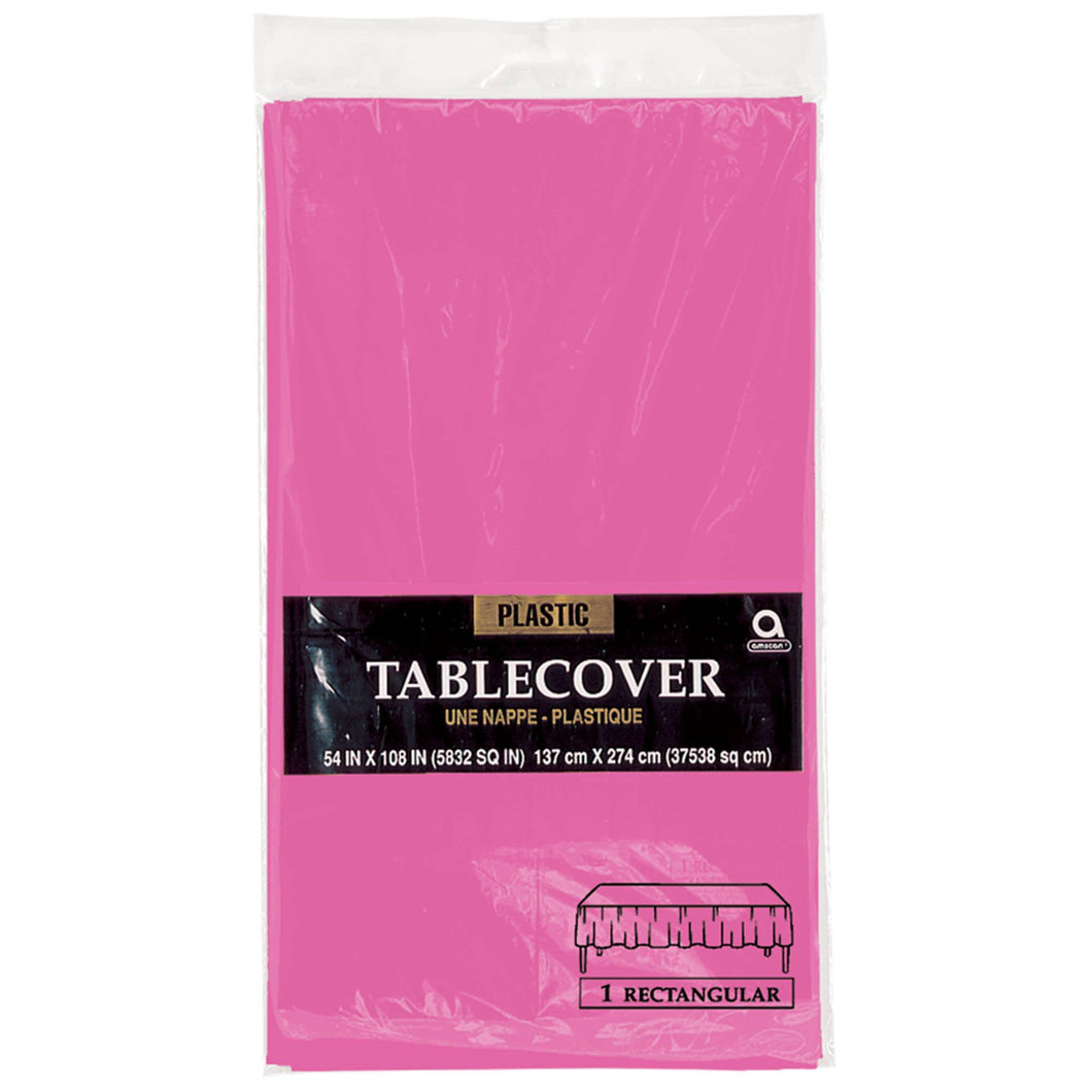 Bright Pink Rectangular Plastic Tablecover