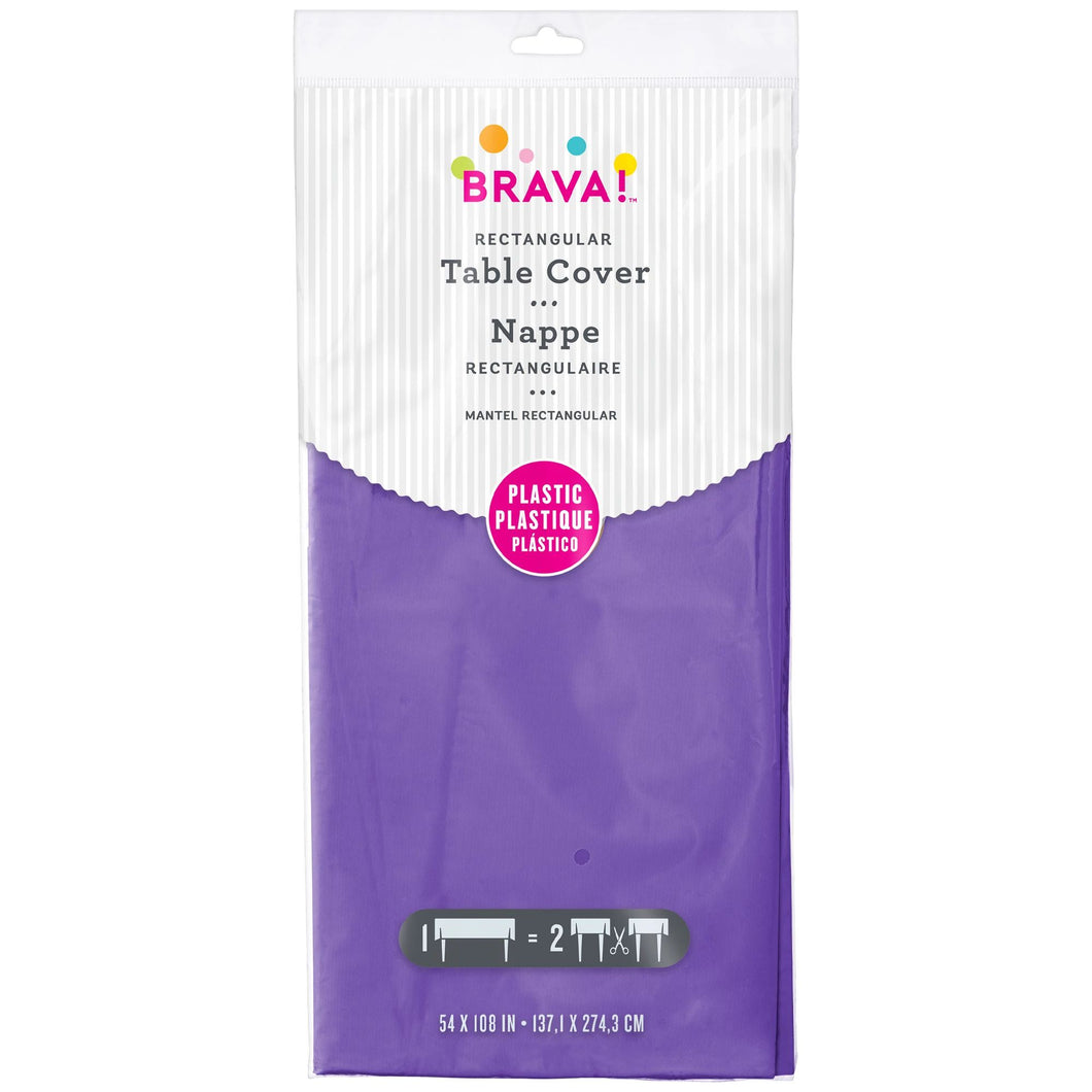 Purple Rectangular Plastic Tablecover