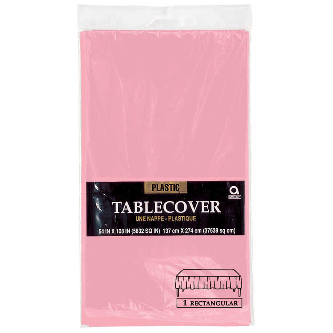 Pink Rectangular Plastic Tablecover