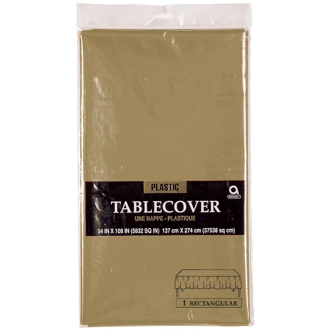 Gold Rectangular Plastic Tablecover