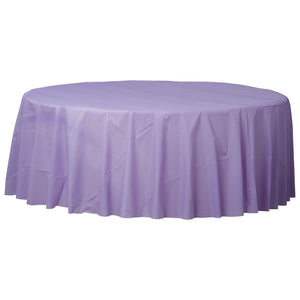 Lavender 84" Round Plastic Tablecover