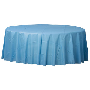 Pastel Blue 84" Round Plastic Tablecover