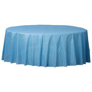 Pastel Blue 84" Round Plastic Tablecover