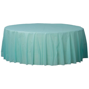 Robin's Egg Blue 84" Round Plastic Tablecover