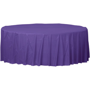Purple 84" Round Plastic Tablecover