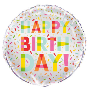 Donut Birthday Party Foil Balloon 18" Packaged